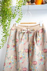 Kids organic cotton sweat pleated pants.