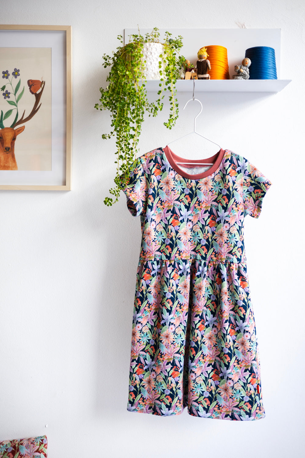 Kids organic cotton sweat slip dress.