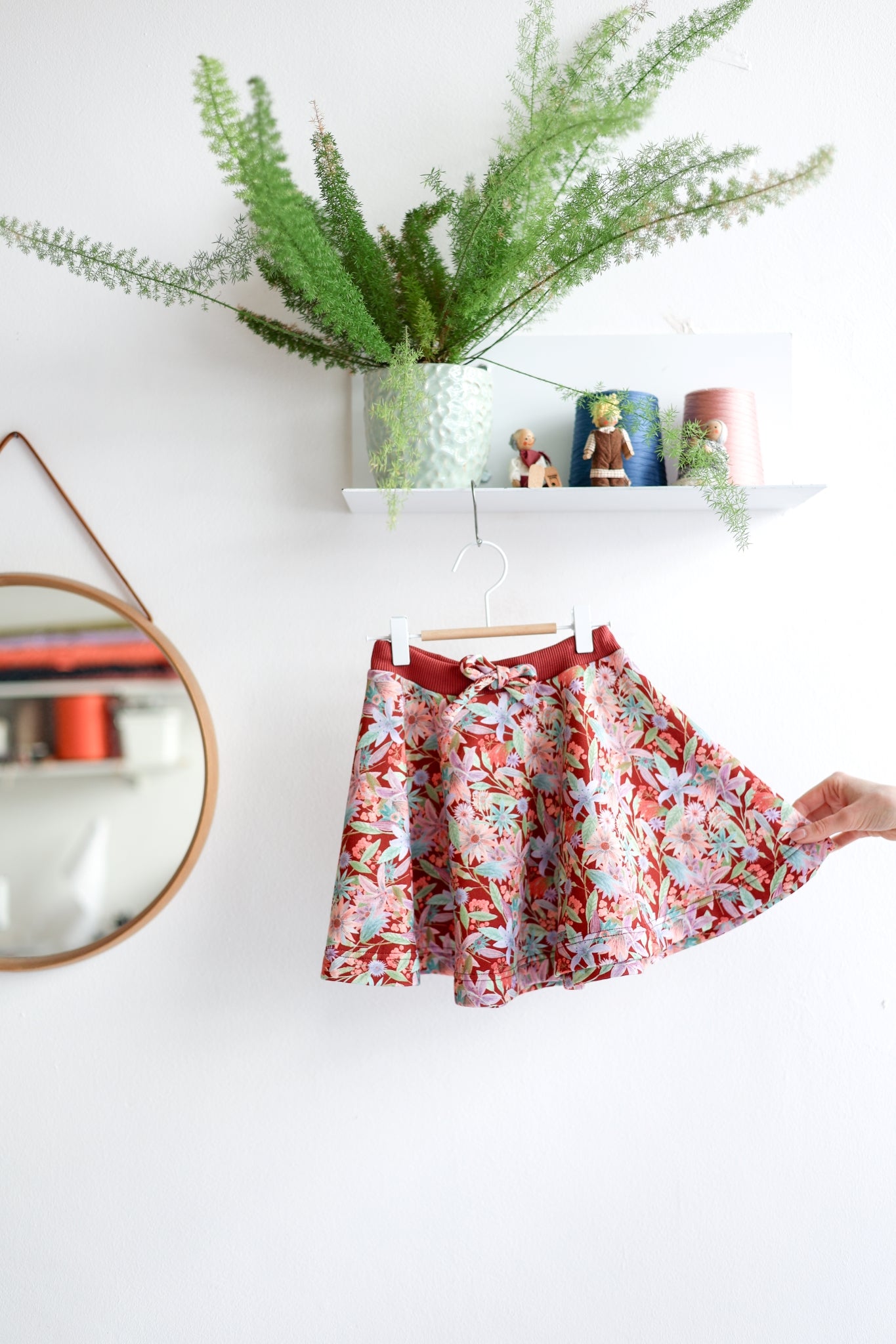 Kids organic cotton sweat flared skirt.