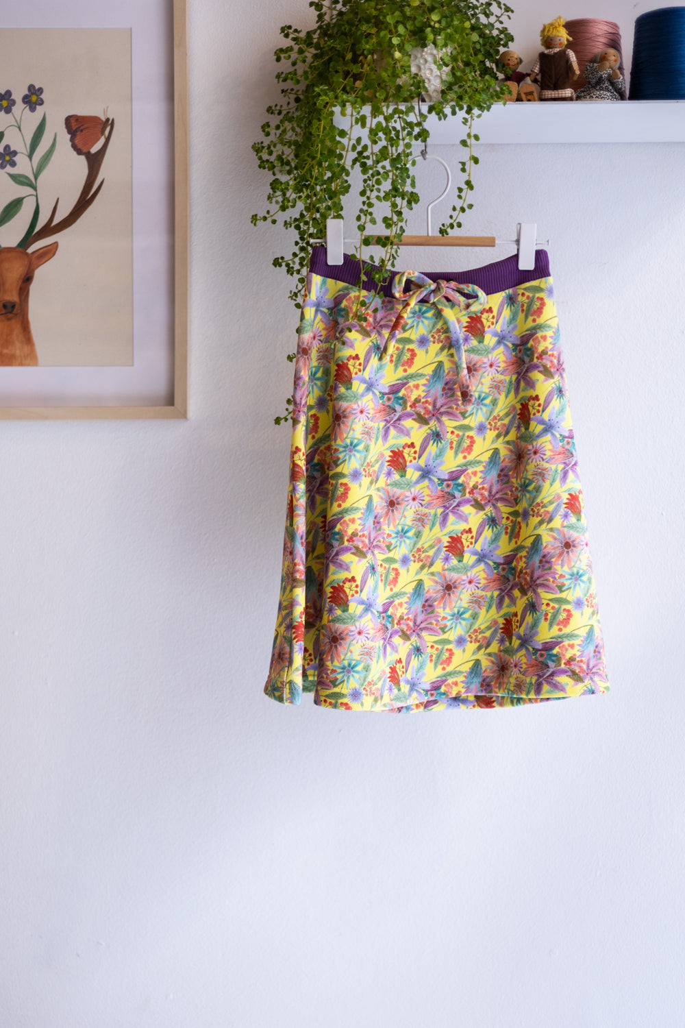 Kids organic cotton sweat flared skirt.