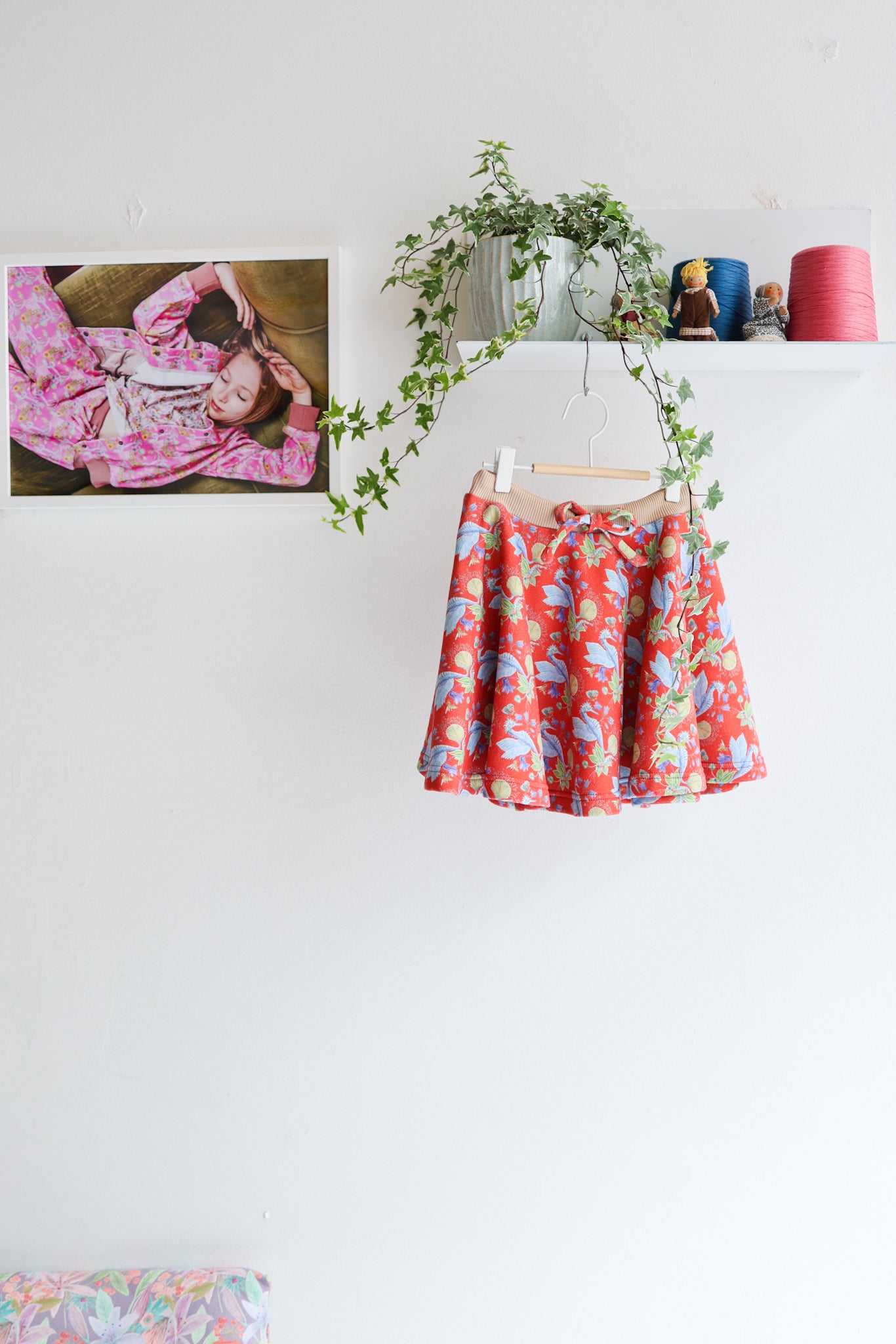 Kids organic cotton sweat flared skirt.