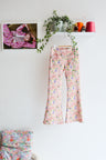 Kids organic cotton sweat bell bottom pants.