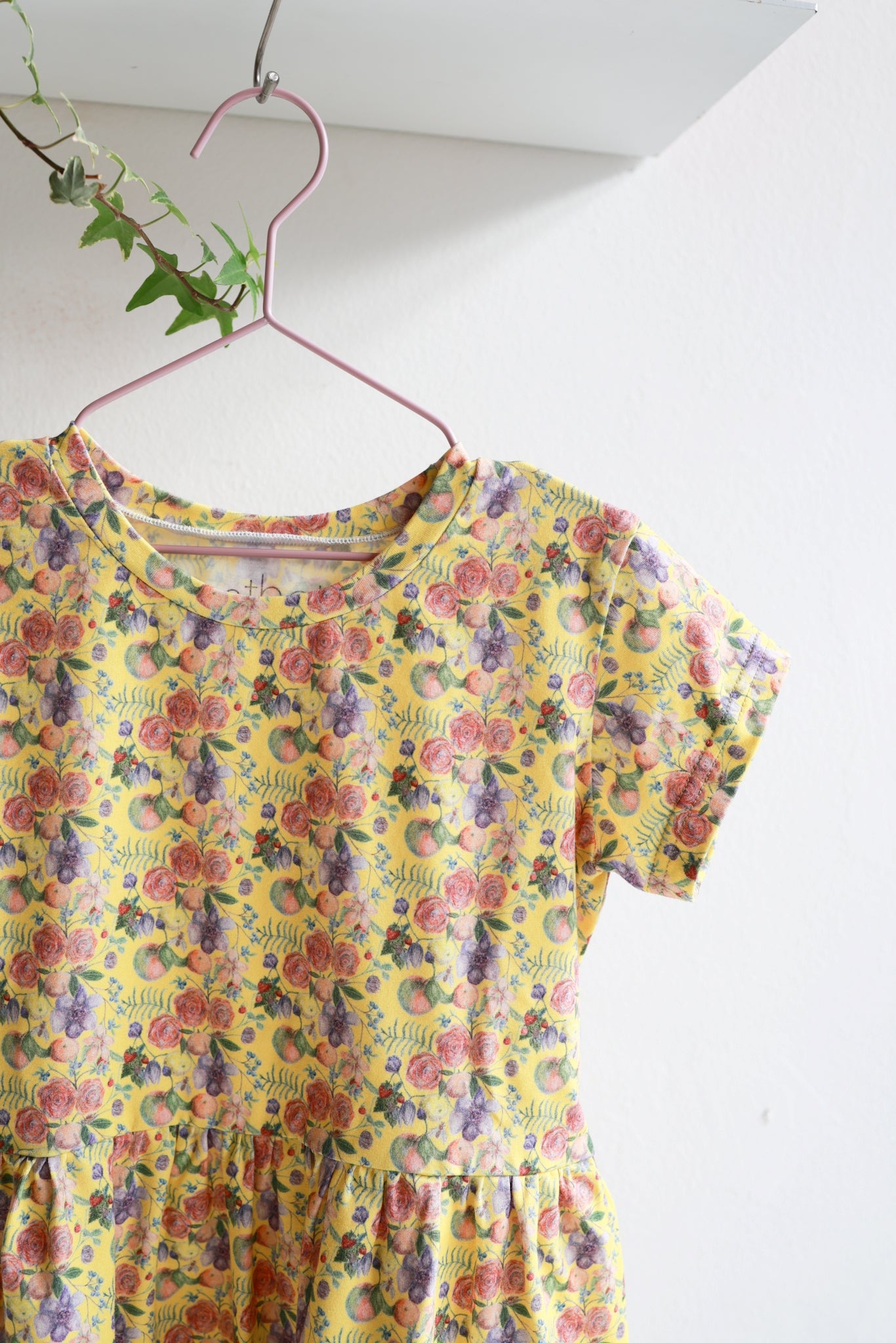 Organic cotton stretch jersey kids slip dress.