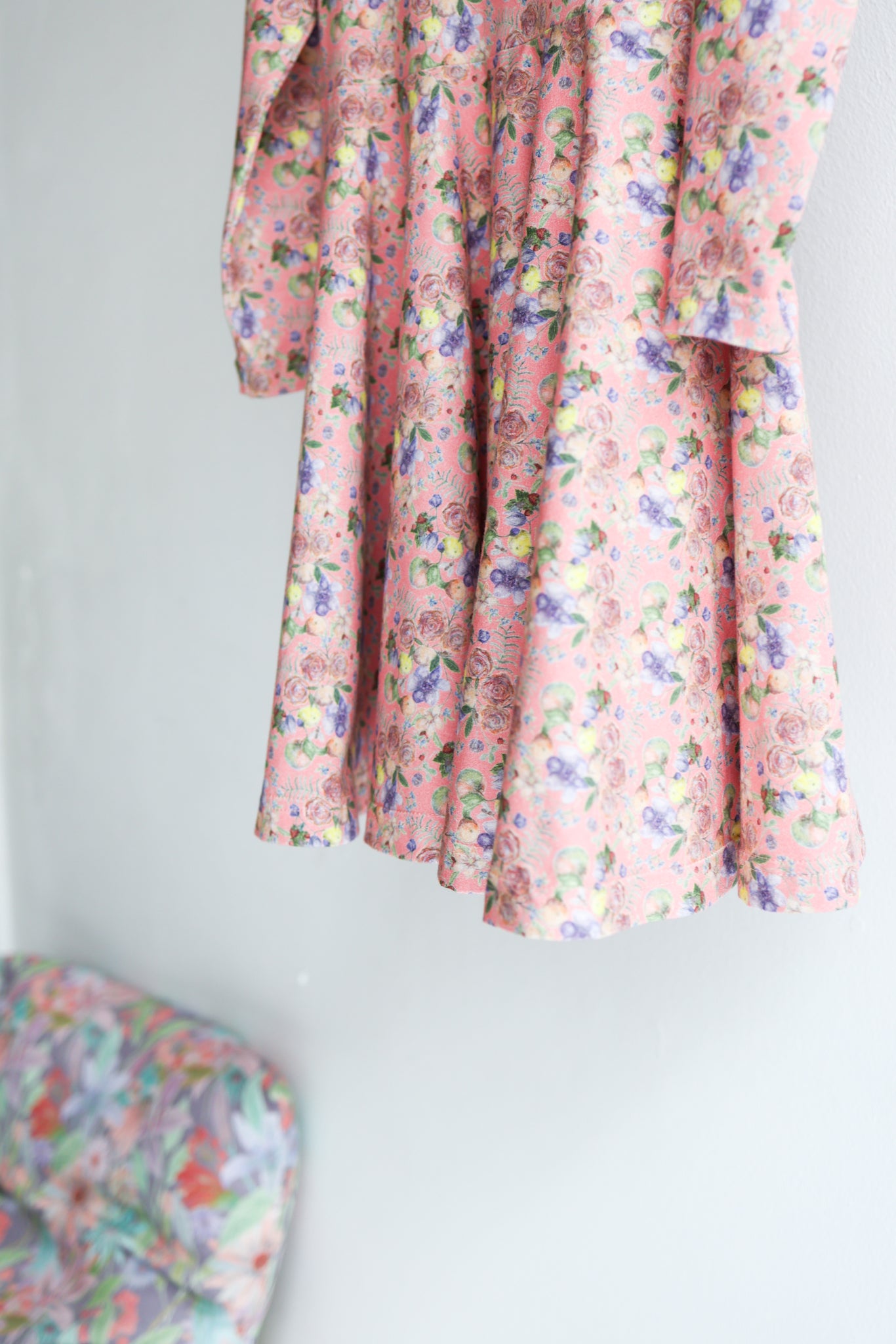 Kids long sleeve extra flared slip dress.