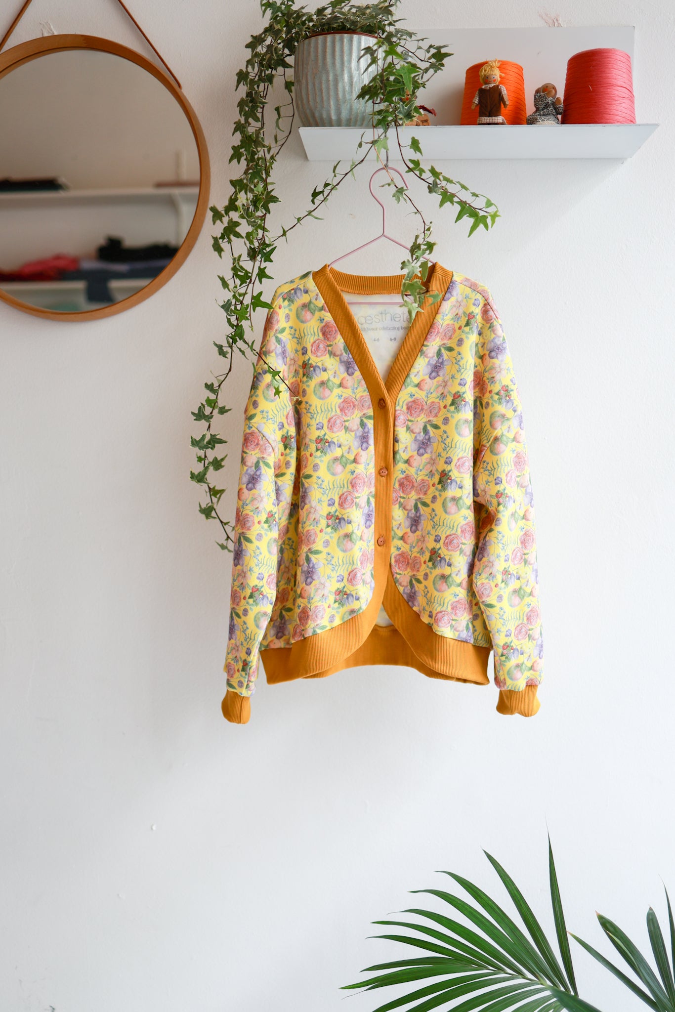 Kids organic cotton sweat oversized cardigan.