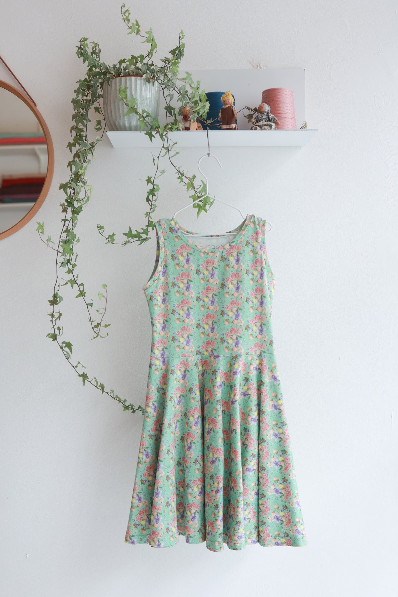 Kids sleeveless extra flared slip dress.