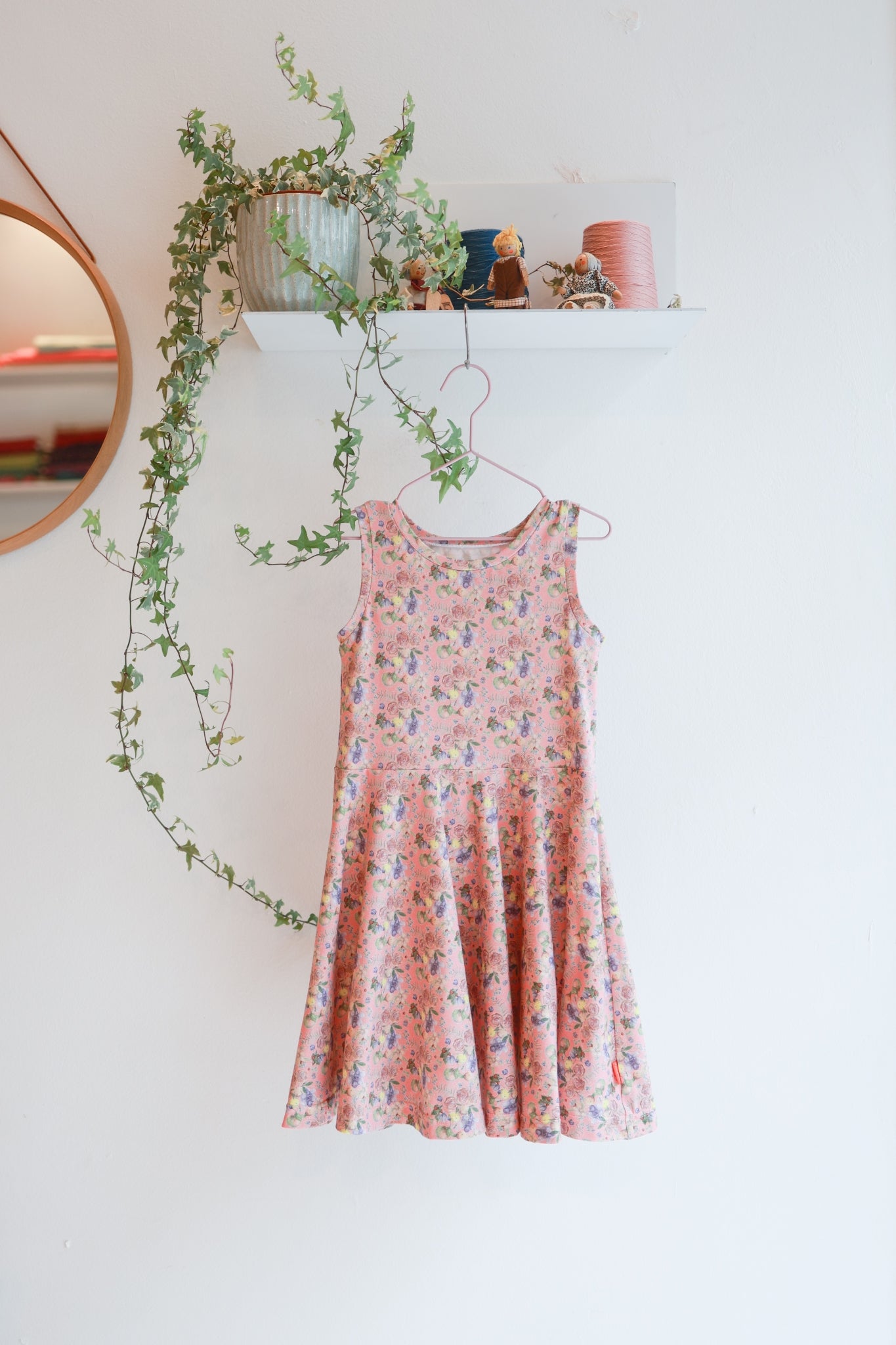 Kids sleeveless extra flared slip dress.