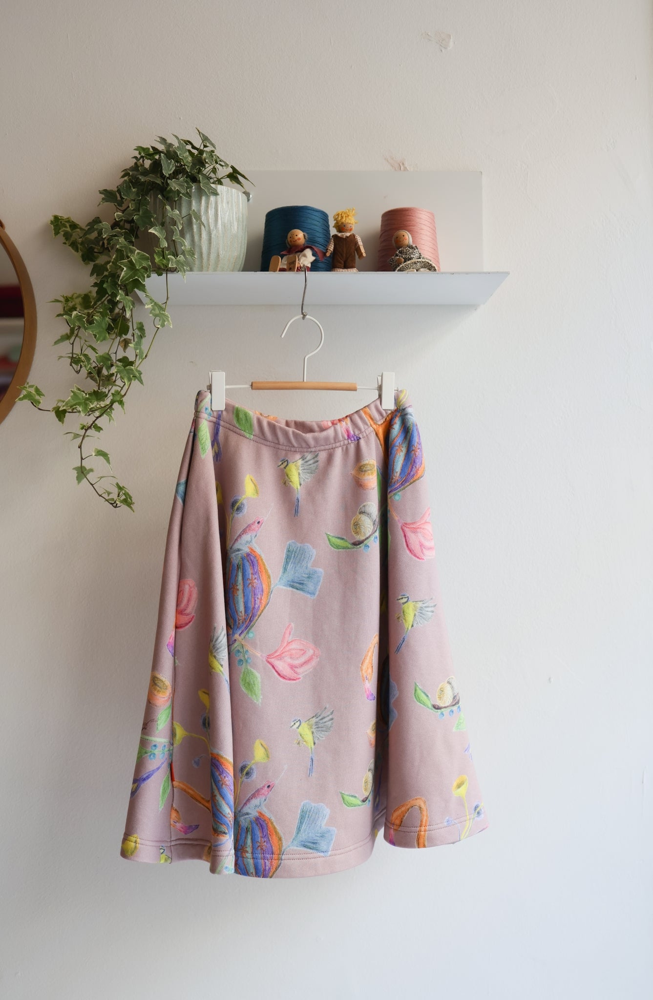 Kids organic cotton sweat flared skirt.