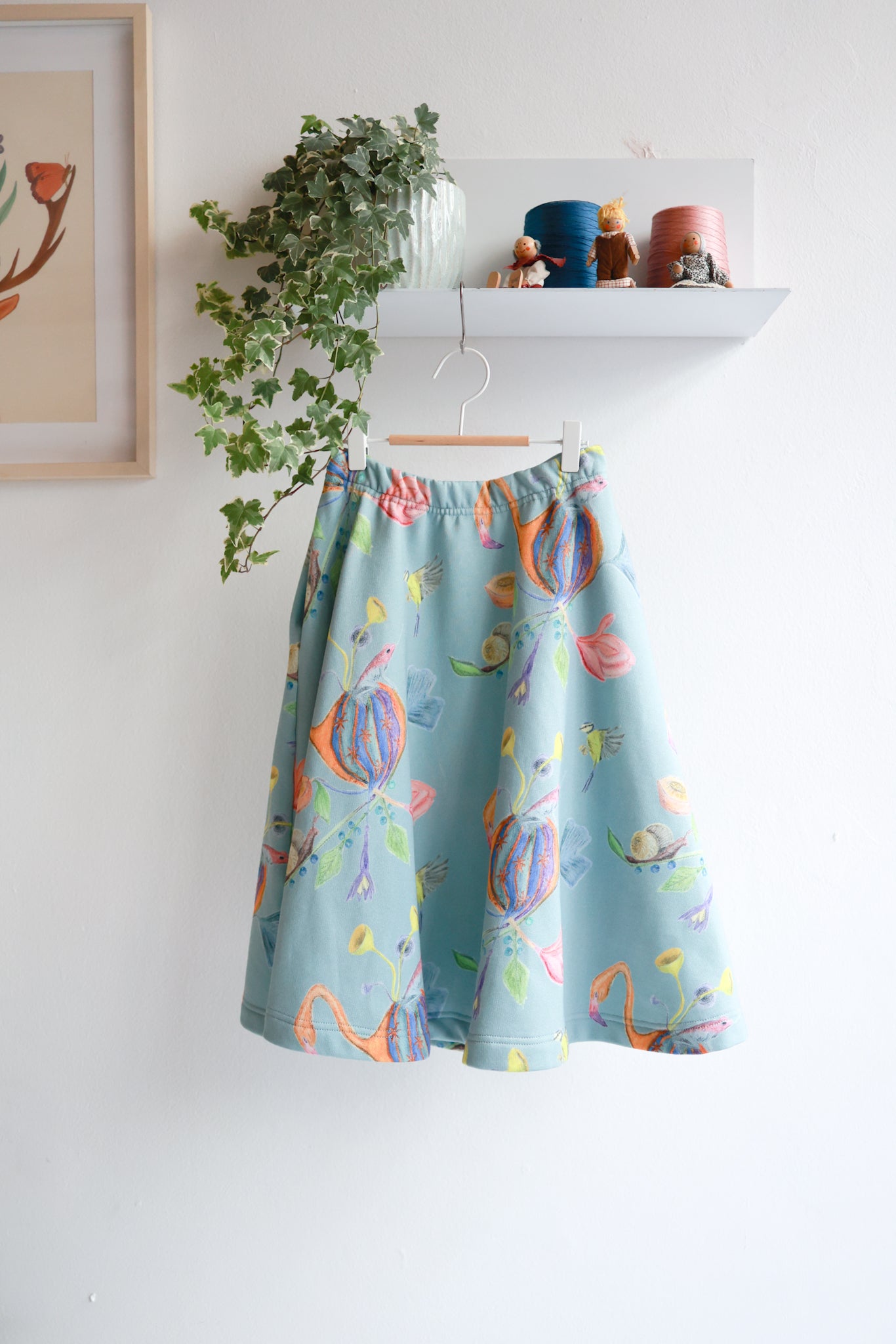 Kids organic cotton sweat flared skirt.