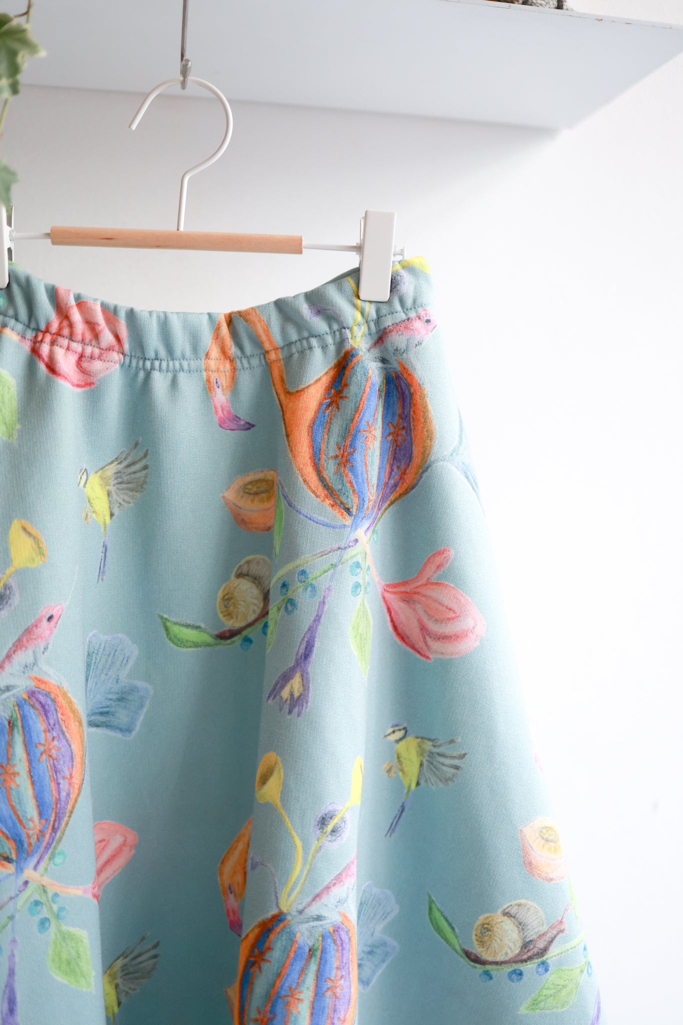 Kids organic cotton sweat flared skirt.