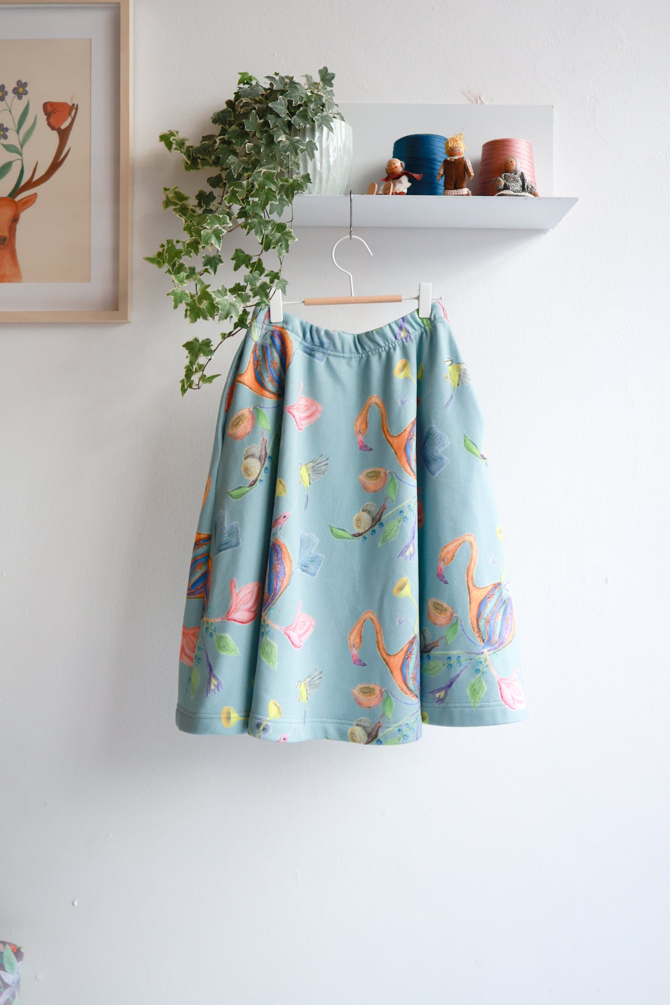 Kids organic cotton sweat flared skirt.