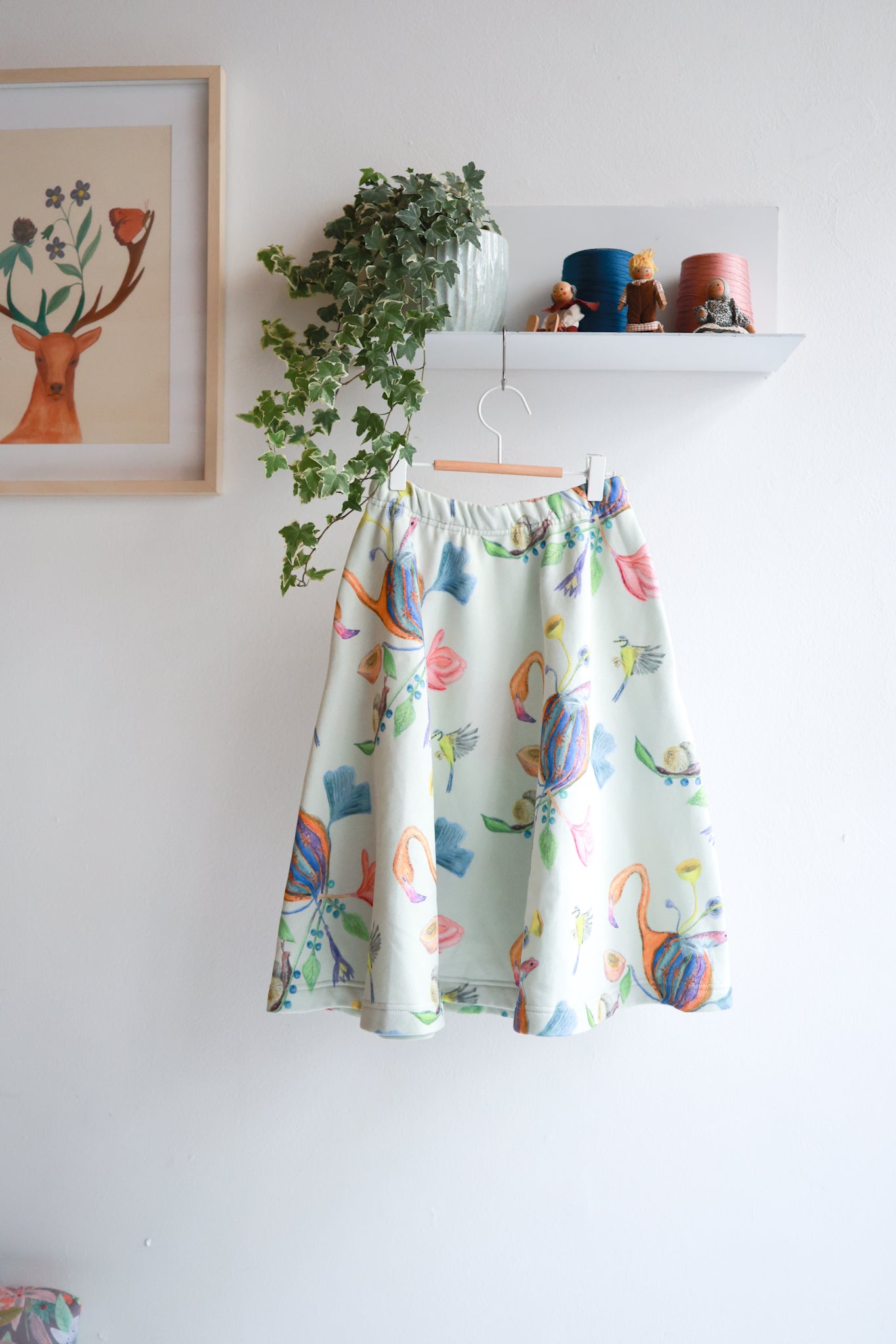 Kids organic cotton sweat flared skirt.