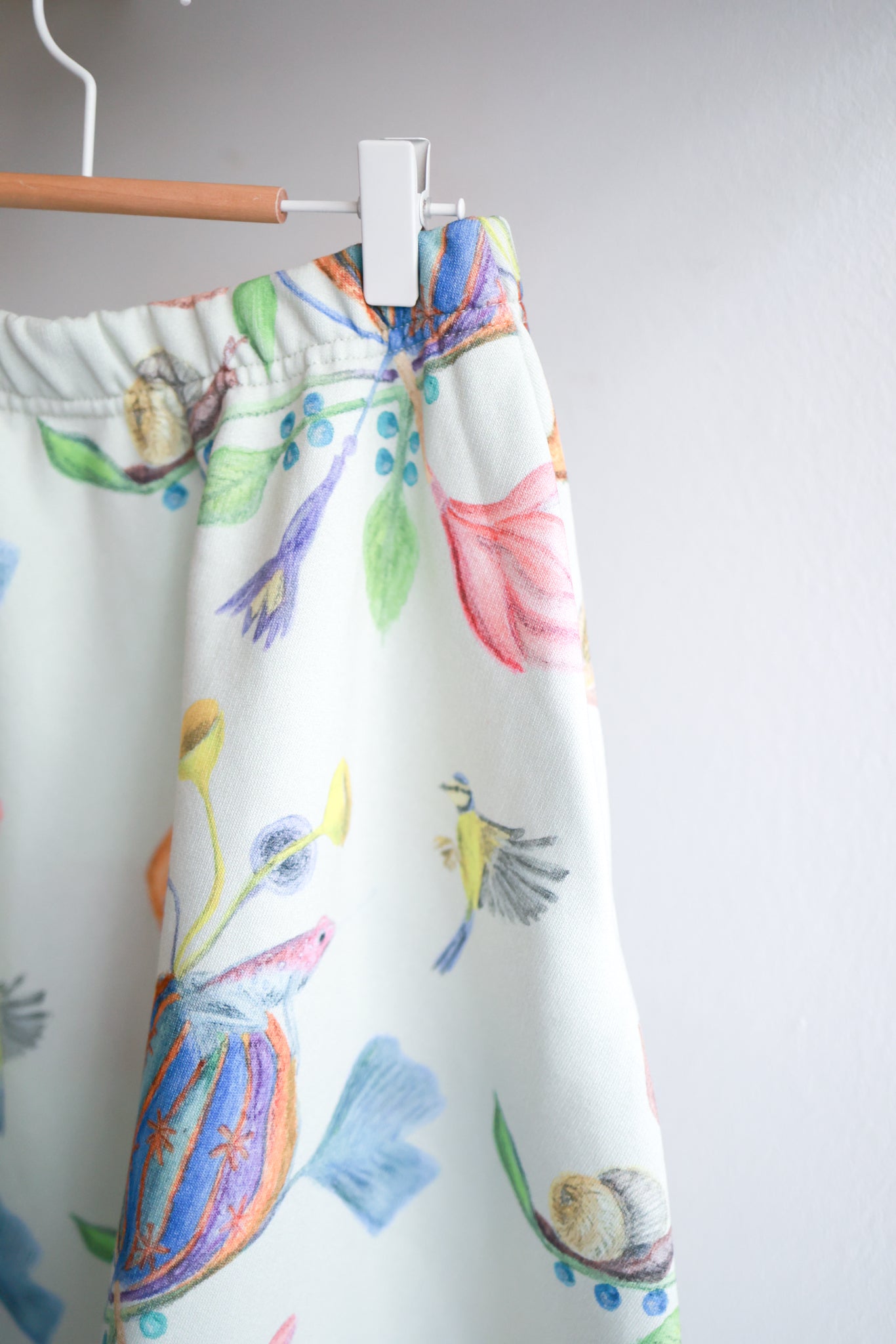 Kids organic cotton sweat flared skirt.