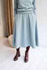 Women organic cotton sweat flared long skirt.