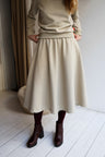 Women organic cotton sweat flared long skirt.