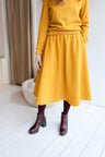 Women organic cotton sweat flared long skirt.