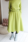 Women organic cotton sweat flared long skirt.
