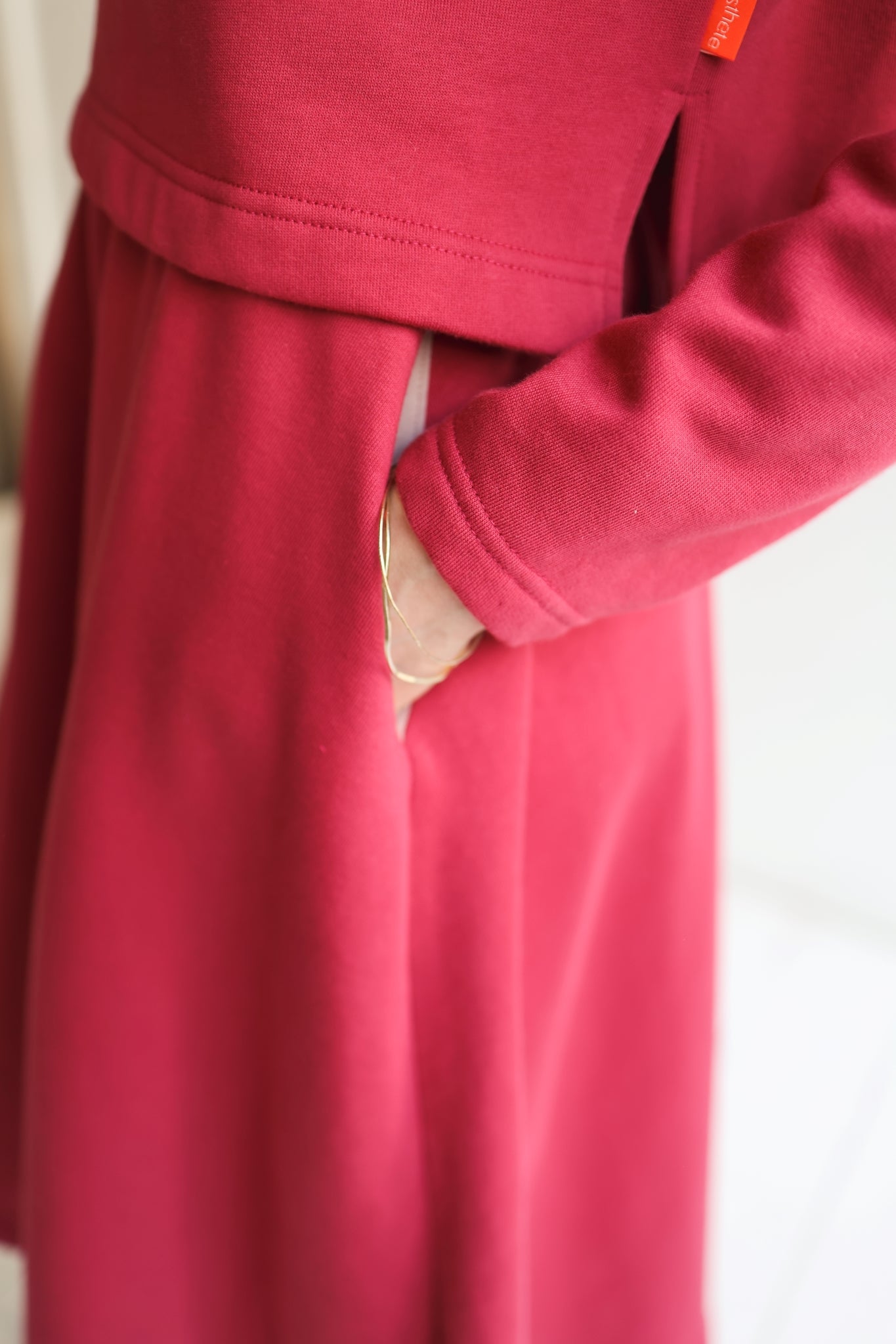 Women organic cotton sweat flared long skirt.