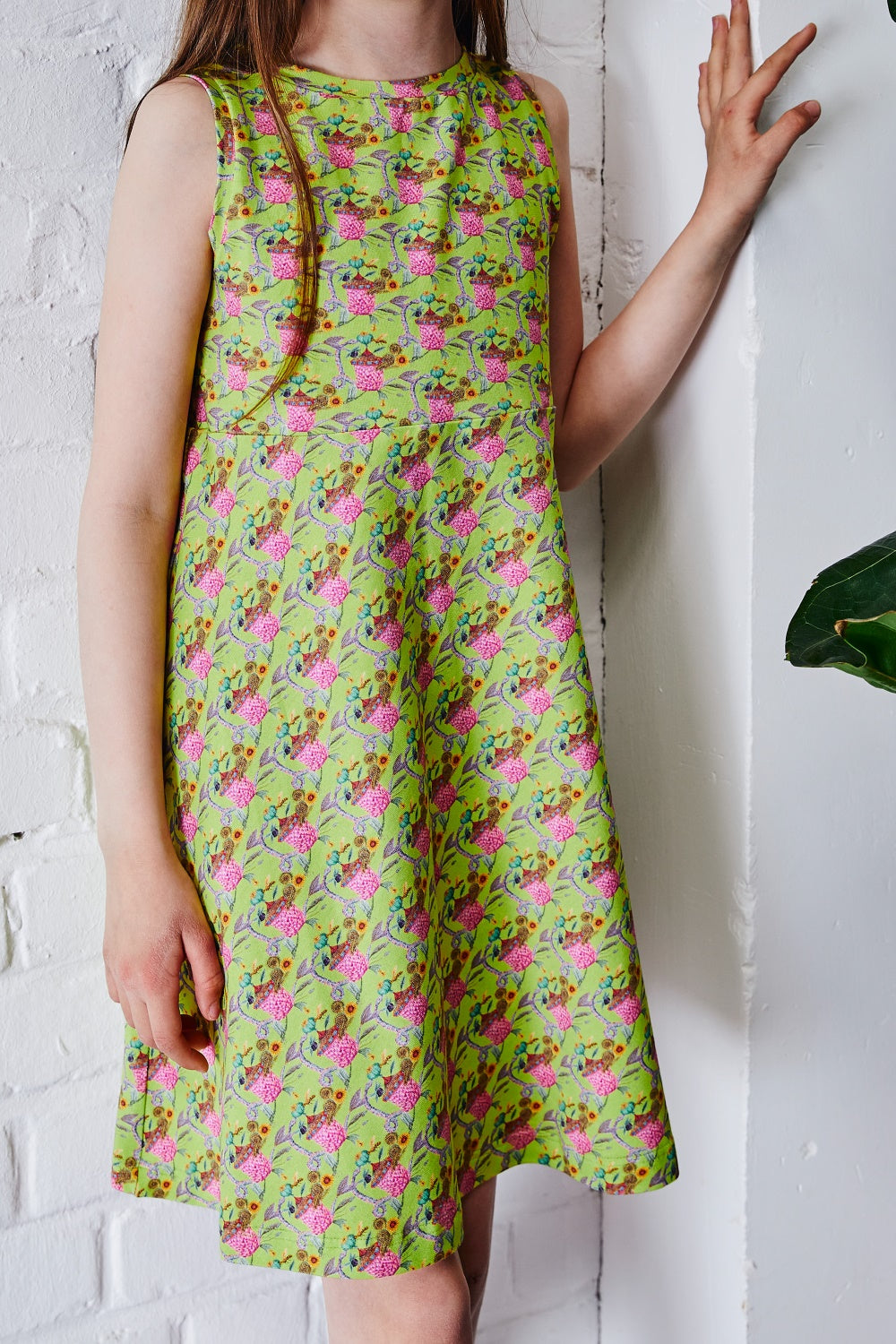 Kids organic cotton stretch jersey slip dress.