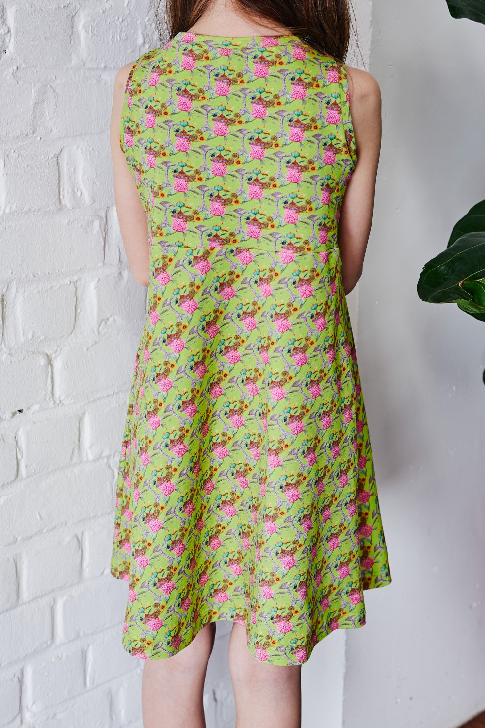 Kids organic cotton stretch jersey slip dress.