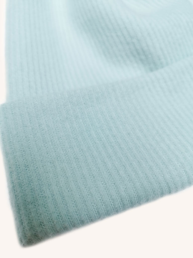 "Dreaming Softly" organic cotton beanie by aesthete kidswear. Color: Spearmint.